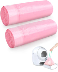 ANWA pink litter liner roll shows heavy-duty fit for automatic litter boxes