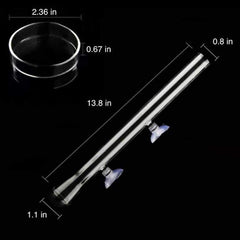 AnxunJim crystal glass shrimp feeder tube side view showcases safe, transparent design.