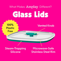 Anyday plastic-free glass cookware ideal for microwave reheating without plastics