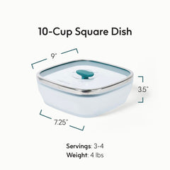 Anyday square microwave steamer showing bacon and asparagus ready in minutes