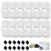 AnyEnjoy cat water fountain filter packaging highlights a 12-pack for PETLIBRO compatibility, convenient reservoir replacements.