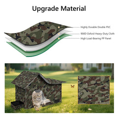 Anysiny cat shelter with removable mat and bowl for easy daily use