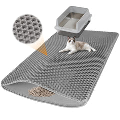 Anywish large cat litter mat front view showing wide coverage and spill protection.