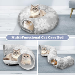 Anzfy cat tunnel bed inner-donut cushion for soft resting after play