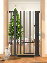aodbicy 55-11-inch extra tall cat gate in doorway keeps pets safely contained.