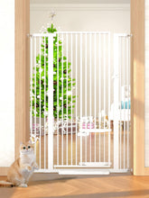 Aodbicy extra-tall cat gate provides a secure living room barrier for curious cats.