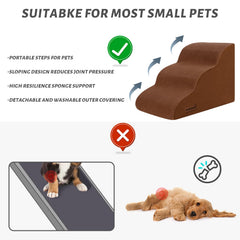 Aodisman 3-Step Dog Ramp non-slip bottom emphasizes stable footing during climbs