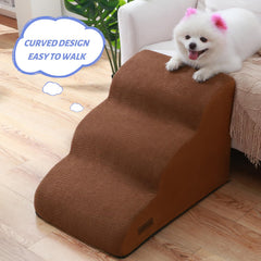 Aodisman 3-Step Dog Ramp on sofa demonstrates safe non-slip access for pets