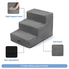 Aodisman dog stairs 5-step grey bed image supports high bed climbs