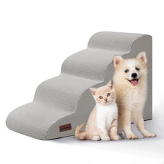 Aodisman dog stairs at bed edge offer easy bed access for pets.