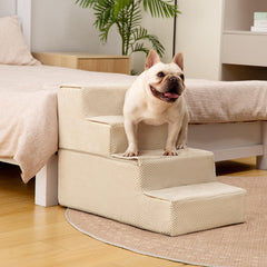 Aodisman dog stairs beige color complements indoor decor.