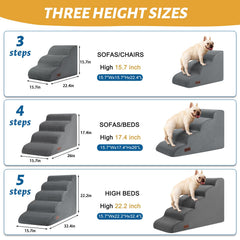 Aodisman corduroy-covered dog stairs offer improved paw traction for climbing.