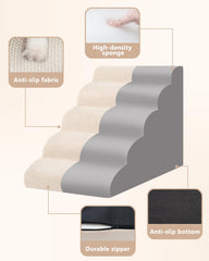 Aodisman dog stairs removable cover for easy washing and hygiene.