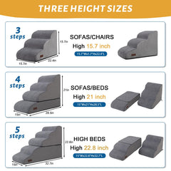 Aodisman dog stairs feature a non-slip bottom to keep steps secure on slick floors.