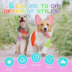 AOFEGRLT dog hair dye color choices display for creative looks
