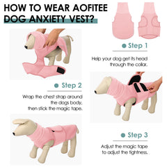 AOFITEE dog anxiety calming hoodie ear-cover view adds warmth around neck and ears.
