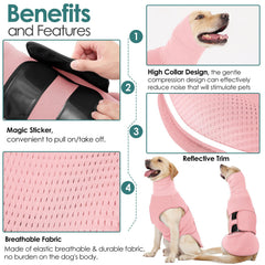 AOFITEE dog anxiety calming hoodie side view highlights breathable mesh for all-day comfort.