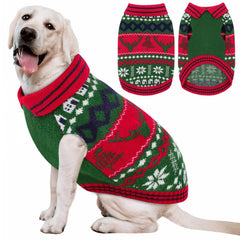 AOFITEE dog christmas sweater with reindeer print keeps large dogs cozy on winter walks