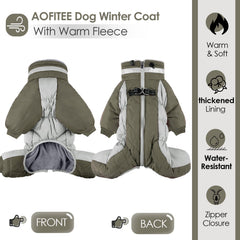 AOFITEE dog coat with built-in harness supports comfortable, hassle-free leash walks