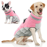 AOFITEE pink M dog coat shows warm fleece lining for cozy winter warmth
