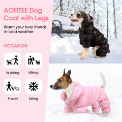 AOFITEE dog coat back view reveals full coverage for chilly outings