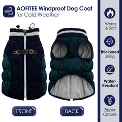 AOFITEE dog coat with waterproof fabric for dry, comfortable walks.
