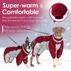 AOFITEE fullbody dog coat side view demonstrates windproof outer layer during chilly strolls