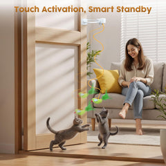 Aoioploa USB-recharge cat toy eliminates disposable batteries for convenient use.