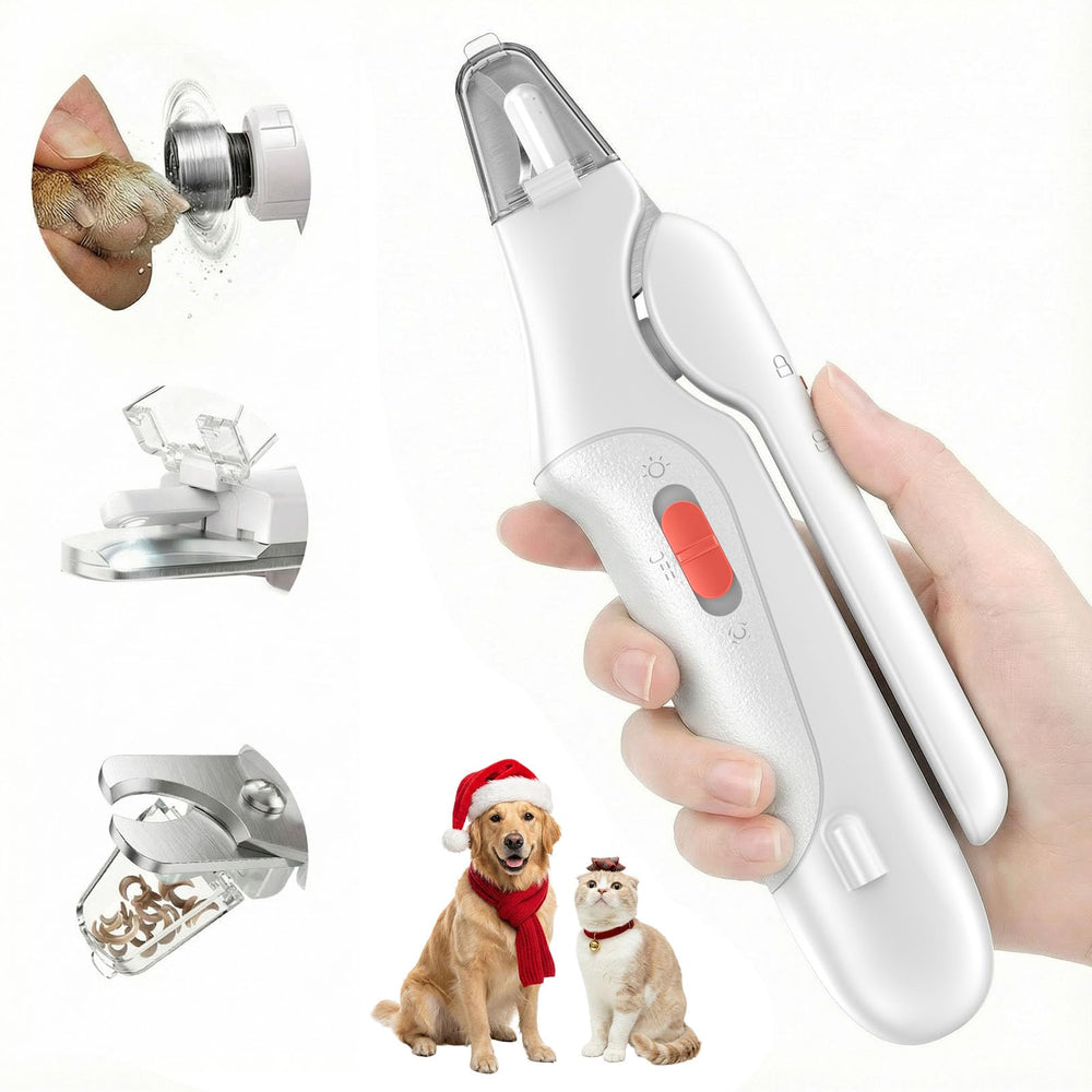 Aoioploa 2-in-1 nail clippers in action on a dog nail for efficient grooming