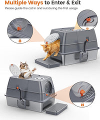 Aoktech stainless steel litter box shows a three-model detachable design for versatile configurations