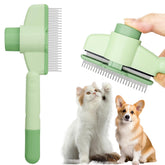 AOLBSPD cat and dog comb close-up shows long and short stainless steel teeth for detangling