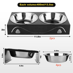 Aomafamzoy two-pack four-bowls set for multi-pet households.