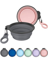 Aonkey collapsible dog bowls folded with bottle carrier for travel-ready convenience.