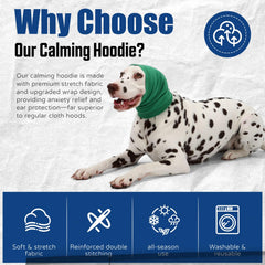 AOOLMOL dog calming hoodie with ear muffs reduces noise exposure for anxious dogs
