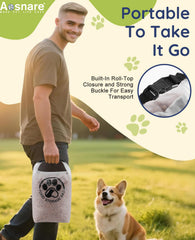 Aosnare transparent kibble storage bag shows contents for quick refills during hikes.