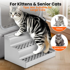 Aothey Litter Box Step side view shows compact footprint fits small spaces.