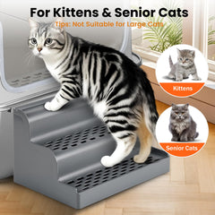 Aothey Litter Box Step mesh-style litter catcher reduces tracking.