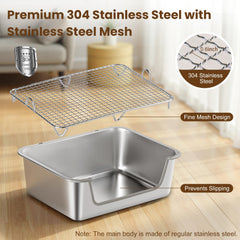 Aothey Rabbit Litter Box finer mesh design protecting paws and containing litter