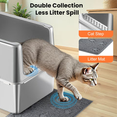 Aothey litter box with rounded edges for gentler paws