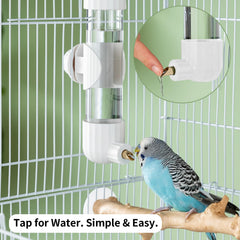 AOTU water dispenser top-fill keeps cage dry with leak-proof design.