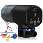 Aoyar automatic fish feeder on tank cover ensures reliable feeding while you're away.