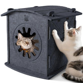 Apasiri Cat House grey exterior offers a cozy indoor retreat for warmth