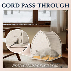 Apasiri Cat House scratch-resistant fabric protects against tears during kneading.
