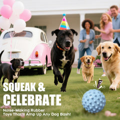 Apasiri blue squeaky ball bacon scent attracts dogs during playtime