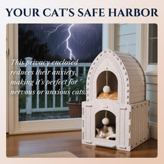 Apasiri felt cat condo privacy hideaway promotes calm retreats for anxious cats.