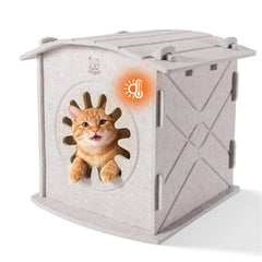 Apasiri felt cat house – insulated warm cave for cozy indoor lounging.