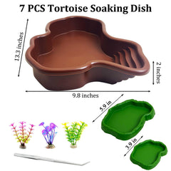 Apatal tortoise water dish with ramp enabling easy entry