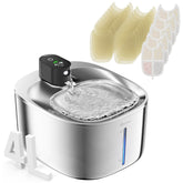 APD APETDOLA cat water fountain stainless-steel profile shows durable, rust-resistant construction for reliable hydration