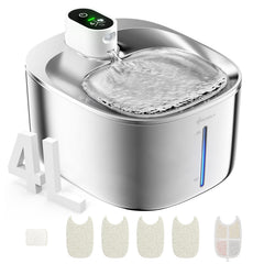 APD APETDOLA wireless cat water fountain front view—cordless placement flexibility for any room.
