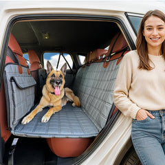 APetsPlanet dog car seat cover back seat hard bottom protects upholstery from dirt.